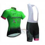 Astana Ropa Ciclismo Culotte Corto 2018 Mangas Cortas Verde