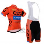 Ccc Ropa Ciclismo Culotte Corto 2015 Mangas Cortas Negro y Naranja