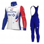 Groupama FDJ Ropa Ciclismo Culotte Largo 2022 Mangas Largas Rojo Azul