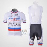 Katusha Ropa Ciclismo Culotte Corto 2010 Mangas Cortas Blanco