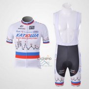 Katusha Ropa Ciclismo Culotte Corto 2010 Mangas Cortas Blanco
