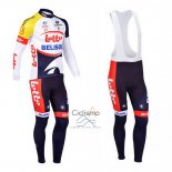 Lotto Belisol Ropa Ciclismo Culotte Largo 2013 Mangas Largas Violeta y Blanco