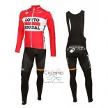 Lotto Soudal Ropa Ciclismo Culotte Largo 2016 Mangas Largas Blanco y Rojo