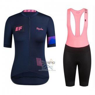 Rapha Ropa Ciclismo Culotte Corto 2019 Mujer Mangas Cortas APagado Azul Rosa