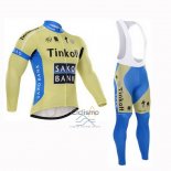 Tinkoff Saxo Bank Ropa Ciclismo Culotte Largo 2015 Mangas Largas Azur y AMarillo