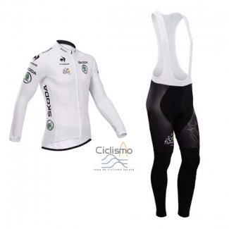 Tour DE Francia Ropa Ciclismo Culotte Largo 2014 Hombre Mangas Largas Blanco