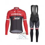 Trek Segafrojoo Ropa Ciclismo Culotte Largo 2017 Mangas Largas Negro y Rojo