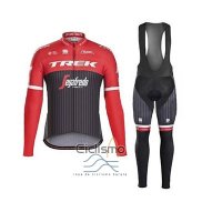 Trek Segafrojoo Ropa Ciclismo Culotte Largo 2017 Mangas Largas Negro y Rojo