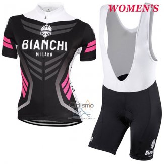 Bianchi Ropa Ciclismo Culotte Corto 2017 Mujer Mangas Cortas Negro