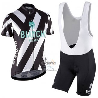 Bianchi Ropa Ciclismo Culotte Corto 2017 Mujer Mangas Cortas Negro y Blanco