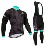 Bianchi Ropa Ciclismo Culotte Largo 2018 Mujer Mangas Largas Negro y Azul