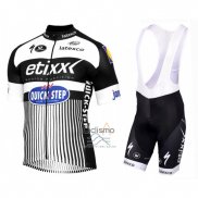 Etixx Quick Step Ropa Ciclismo Culotte Corto 2016 Mangas Cortas Blanco y Negro