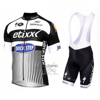Etixx Quick Step Ropa Ciclismo Culotte Corto 2016 Mangas Cortas Blanco y Negro