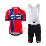 Jumbo Visma Ropa Ciclismo Culotte Corto 2020 Mangas Cortas Rojo Azul