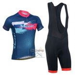 Monton Ropa Ciclismo Culotte Corto 2014 Hombre Mangas Cortas Rojo y Azul
