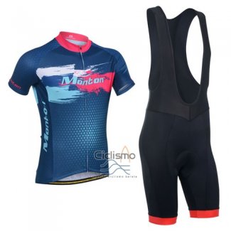 Monton Ropa Ciclismo Culotte Corto 2014 Hombre Mangas Cortas Rojo y Azul