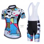 Steep Ropa Ciclismo Culotte Corto 2023 Mujer Mangas Cortas Azul AMarillo