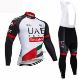 Uci Mundo Campeon UAE Ropa Ciclismo Culotte Largo 2019 Mangas Largas Blanco Negro Rojo