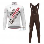 Ag2r Citroen Team Ropa Ciclismo Culotte Largo 2022 Mangas Largas Blanco