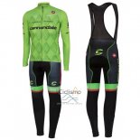 Cannondale Ropa Ciclismo Culotte Largo 2016 Hombre Mangas Largas Negro y Verde