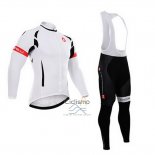 Castelli Ropa Ciclismo Culotte Largo 2015 Hombre Mangas Largas Blanco y Negro