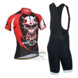 Monton Ropa Ciclismo Culotte Corto 2014 Hombre Mangas Cortas Rojo Negro
