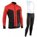 Northwave Ropa Ciclismo Culotte Largo 2017 Hombre Mangas Largas Rojo y Negro