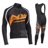 Northwave Ropa Ciclismo Culotte Largo 2019 Hombre Mangas Largas Naranja Negro