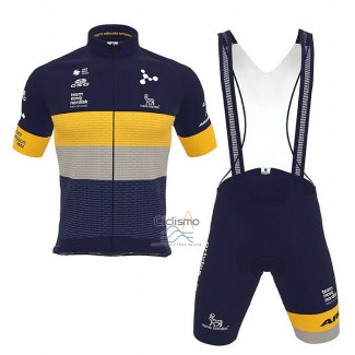 Novo Nordisk Ropa Ciclismo Culotte Corto 2022 Hombre Mangas Cortas Profundo Azul AMarillo
