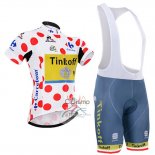 Tinkoff Ropa Ciclismo Culotte Corto 2016 Hombre Mangas Cortas Rojo y Lider Blanco