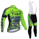 Tinkoff Saxo Bank Ropa Ciclismo Culotte Largo 2020 Mangas Largas Verde Camuflaje