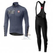 Castelli Raddoppia 2 Ropa Ciclismo Culotte Largo 2019 Hombre Mangas Largas Gris Plata