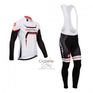 Castelli Ropa Ciclismo Culotte Largo 2014 Hombre Mangas Largas Negro y Blanco