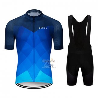 Le Col Ropa Ciclismo Culotte Corto 2020 Hombre Mangas Cortas Azul Claro Profundo Azul
