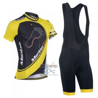 Monton Ropa Ciclismo Culotte Corto 2014 Hombre Mangas Cortas AMarillo y Negro