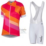 Nalini Stripe Ropa Ciclismo Culotte Corto 2017 Mujer Mangas Cortas Rojo y Naranja