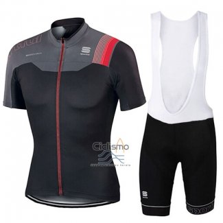 Sportful Ropa Ciclismo Culotte Corto 2017 Hombre Mangas Cortas Negro y Rojo