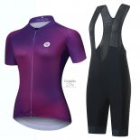 Steep Ropa Ciclismo Culotte Corto 2023 Mujer Mangas Cortas Violeta Negro