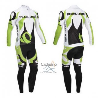 Pearl Izumi Ropa Ciclismo Culotte Largo 2013 Hombre Mangas Largas Blanco y Verde
