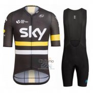 Sky Ropa Ciclismo Culotte Corto 2017 Mangas Cortas AMarillo y Negro