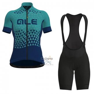 Ale Ropa Ciclismo Culotte Corto 2021 Mujer Mangas Cortas APagado Azul Verde