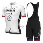 Bahrain Victorious Ropa Ciclismo Culotte Corto 2023 Hombre Mangas Cortas Blanco