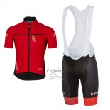 Castelli Ropa Ciclismo Culotte Corto 2017 Hombre Mangas Cortas Maratone Rojo y Negro