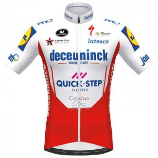 Deceuninck Quick Step Ropa Ciclismo Culotte Corto 2020 Mangas Cortas Blanco Rojo5