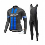 Giant Ropa Ciclismo Culotte Largo 2017 Hombre Mangas Largas Azul y Gris