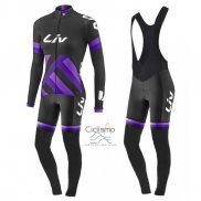 Liv Ropa Ciclismo Culotte Largo 2017 Mujer Mangas Largas Negro y Violeta
