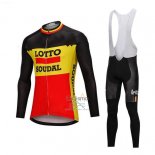 Lotto Soudal Ropa Ciclismo Culotte Largo 2018 Mangas Largas Negro y AMarillo