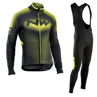 Northwave Ropa Ciclismo Culotte Largo 2017 Hombre Mangas Largas Verde y Negro