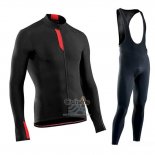 Northwave Ropa Ciclismo Culotte Largo 2019 Hombre Mangas Largas Negro Rojo