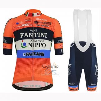 Vini Fantini Ropa Ciclismo Culotte Corto 2019 Hombre Mangas Cortas Naranja01